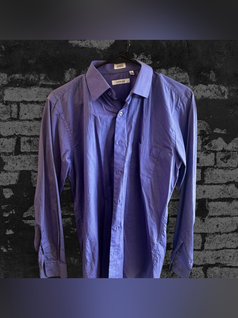 Adolfo Men's Purple Long Sleeve Dress Shirt